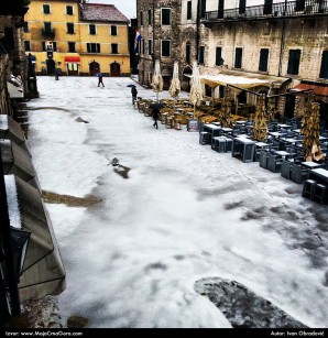 Kotor zabijelio od snažnog grada