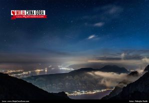 Noćna panorama: Boka Kotorska sa Lovćena